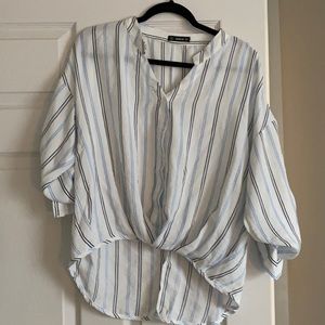 Button Down High Low Top